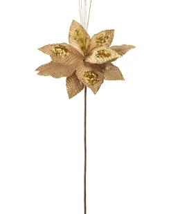 WeRChristmas Artificial Poinsettia Flower, Gold, 30 Cm^ Flowers & Foliage|Flowers & Foliage