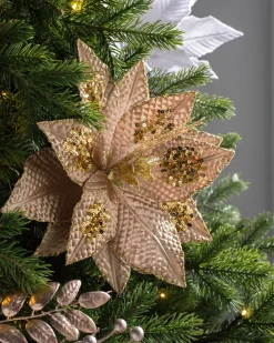 WeRChristmas Artificial Poinsettia Flower, Gold, 30 Cm^ Flowers & Foliage|Flowers & Foliage