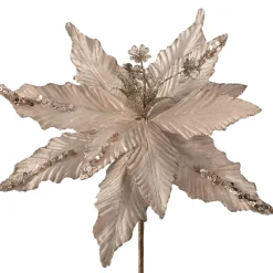 WeRChristmas Artificial Poinsettia Flower, Gold, 32 Cm^ Flowers & Foliage|Flowers & Foliage