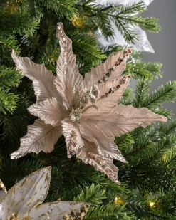 WeRChristmas Artificial Poinsettia Flower, Gold, 32 Cm^ Flowers & Foliage|Flowers & Foliage