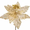 WeRChristmas Artificial Poinsettia Flower, White And Gold, 32 Cm^ Flowers & Foliage|Flowers & Foliage