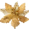 WeRChristmas Artificial Poinsettia Flower, Gold, 32 Cm^ Flowers & Foliage|Flowers & Foliage