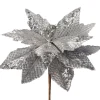 WeRChristmas Artificial Poinsettia Flower, Silver, 29 Cm^ Flowers & Foliage|Flowers & Foliage