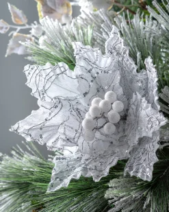 WeRChristmas Artificial Poinsettia Flower, White, 32 Cm^ Flowers & Foliage|Flowers & Foliage