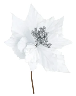WeRChristmas Artificial Poinsettia Flower, White, 26 Cm^ Flowers & Foliage|Flowers & Foliage