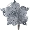 WeRChristmas Artificial Silver Poinsettia Flower With Clip, 3 Pack, 12 Cm^ Flowers & Foliage|Flowers & Foliage