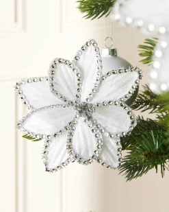 WeRChristmas Artificial White Poinsettia Flower With Clip, 3 Pack, 12 Cm^ Flowers & Foliage|Flowers & Foliage