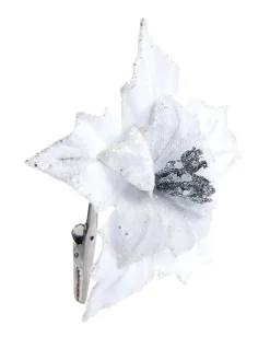 WeRChristmas Artificial White Poinsettia Flower With Clip, 3 Pack, 12 Cm^ Flowers & Foliage|Flowers & Foliage