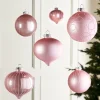 WeRChristmas Baby Pink Glass Baubles, 6 Pack, 10 Cm^ Glass Baubles