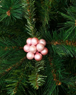 WeRChristmas Baby Pink Glass Berry Cluster Baubles, 10 Pack^ Glass Baubles