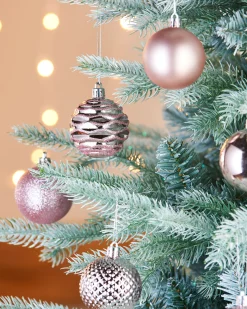 WeRChristmas Baby Pink Shatterproof Baubles, 50 Pack, 6 Cm^ Shatterproof Baubles