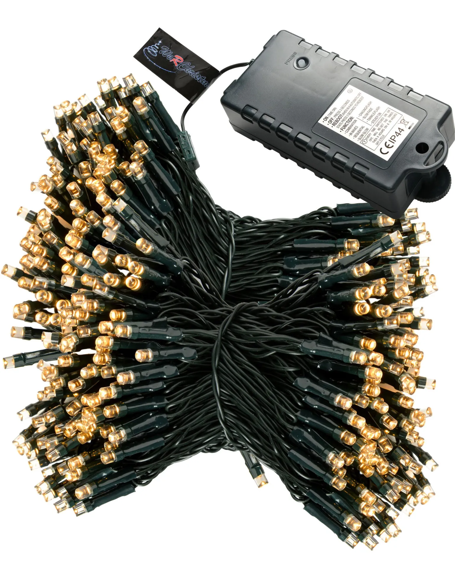 WeRChristmas Battery Operated Multi-Function 100 LED Light String With Timer, Warm White^ Fairy Lights|Tree Lights