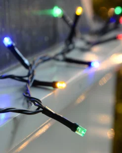 WeRChristmas Battery Operated Multi-Function 100 LED Light String With Timer, Multi-Coloured^ Fairy Lights|Tree Lights