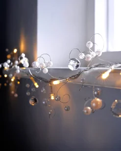 WeRChristmas Beaded Garland Light String Decoration With 20 LED Lights, 1.8m, Warm White^ Fairy Lights