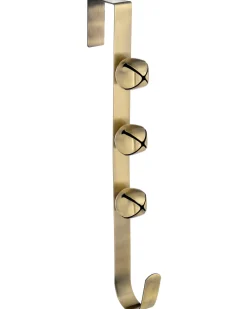 WeRChristmas Bells Wreath Door Hanger, Antique Gold, 38 Cm^ Wreath Hangers
