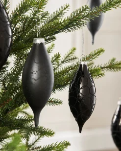 WeRChristmas Black Glass Baubles, 5 Pack, 15 Cm^ Glass Baubles