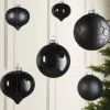 WeRChristmas Black Glass Baubles, 6 Pack, 10 Cm^ Glass Baubles