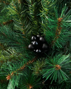 WeRChristmas Black Glass Berry Cluster Baubles, 10 Pack^ Glass Baubles
