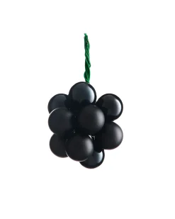 WeRChristmas Black Glass Berry Cluster Baubles, 10 Pack^ Glass Baubles