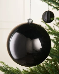 WeRChristmas Black Large Gloss Shatterproof Bauble, 20 Cm^ Oversized Baubles|Shatterproof Baubles