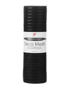 WeRChristmas Black Mesh With Black Foil, 9 M^ Deco Mesh