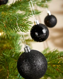 WeRChristmas Black Shatterproof Bauble, 50 Pack^ Shatterproof Baubles