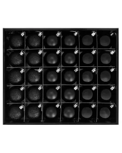 WeRChristmas Black Shatterproof Bauble, 50 Pack^ Shatterproof Baubles
