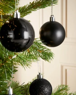 WeRChristmas Black Shatterproof Bauble, 50 Pack^ Shatterproof Baubles