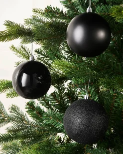 WeRChristmas Black Shatterproof Baubles, 9 Pack, 10 Cm^ Oversized Baubles|Shatterproof Baubles