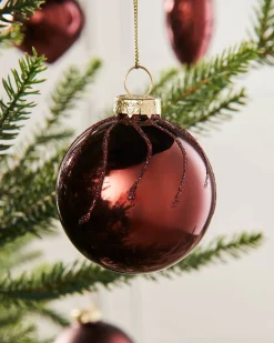 WeRChristmas Burgundy Glass Baubles, 20 Pack^ Glass Baubles