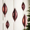 WeRChristmas Burgundy Glass Baubles, 5 Pack, 15 Cm^ Glass Baubles