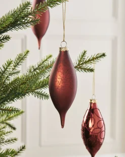 WeRChristmas Burgundy Glass Baubles, 5 Pack, 15 Cm^ Glass Baubles