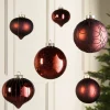 WeRChristmas Burgundy Glass Baubles, 6 Pack, 10 Cm^ Glass Baubles