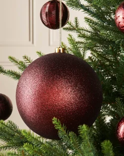 WeRChristmas Burgundy Large Glitter Shatterproof Bauble, 20 Cm^ Oversized Baubles|Shatterproof Baubles