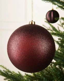 WeRChristmas Burgundy Large Glitter Shatterproof Bauble, 20 Cm^ Oversized Baubles|Shatterproof Baubles