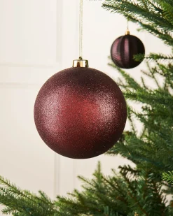 WeRChristmas Burgundy Large Glitter Shatterproof Bauble, 15 Cm^ Oversized Baubles|Shatterproof Baubles