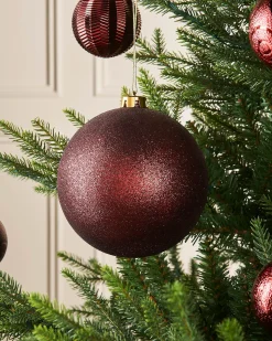 WeRChristmas Burgundy Large Glitter Shatterproof Bauble, 15 Cm^ Oversized Baubles|Shatterproof Baubles