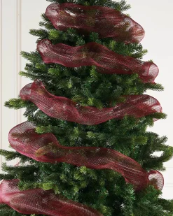 WeRChristmas Burgundy Mesh With Red Foil, 9 M^ Deco Mesh