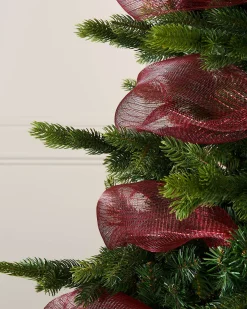 WeRChristmas Burgundy Mesh With Red Foil, 9 M^ Deco Mesh