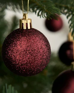 WeRChristmas Burgundy Shatterproof Bauble, 50 Pack^ Shatterproof Baubles