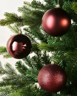 WeRChristmas Burgundy Shatterproof Baubles, 9 Pack, 10 Cm^ Oversized Baubles|Shatterproof Baubles