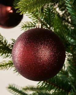WeRChristmas Burgundy Shatterproof Baubles, 9 Pack, 10 Cm^ Oversized Baubles|Shatterproof Baubles