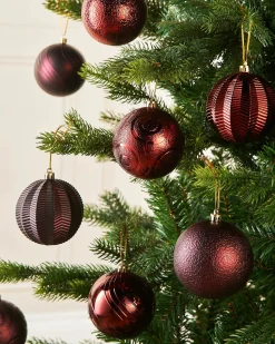 WeRChristmas Burgundy Shatterproof Baubles, 16 Pack, 8 Cm^ Shatterproof Baubles