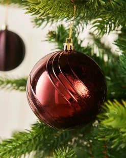 WeRChristmas Burgundy Shatterproof Baubles, 16 Pack, 8 Cm^ Shatterproof Baubles