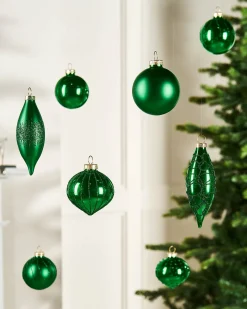 WeRChristmas Christmas Green Glass Baubles, 20 Pack^ Glass Baubles