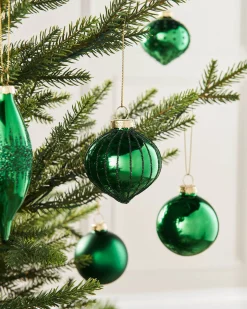 WeRChristmas Christmas Green Glass Baubles, 20 Pack^ Glass Baubles