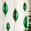 WeRChristmas Christmas Green Glass Baubles, 5 Pack, 15 Cm^ Glass Baubles