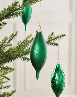WeRChristmas Christmas Green Glass Baubles, 5 Pack, 15 Cm^ Glass Baubles