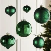 WeRChristmas Christmas Green Glass Baubles, 6 Pack, 10 Cm^ Glass Baubles