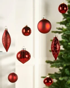 WeRChristmas Christmas Red Glass Baubles, 20 Pack^ Glass Baubles